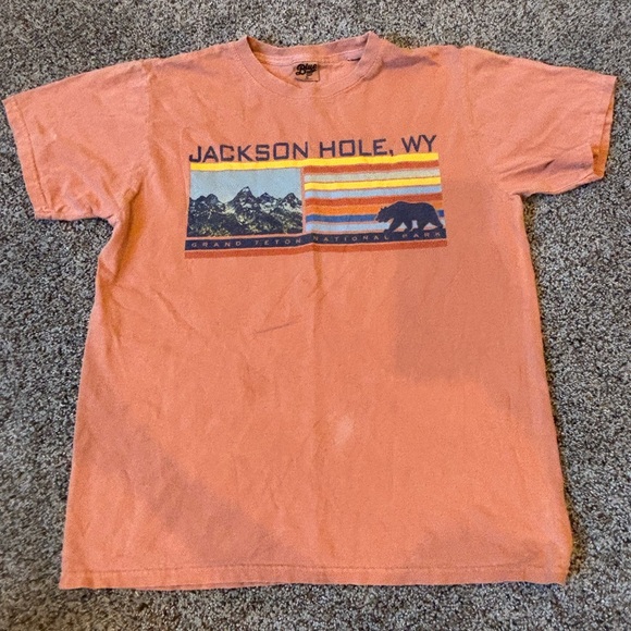 Other - Jackson Hole Graphic T-Shirt - Orange Wyoming size small pre loved